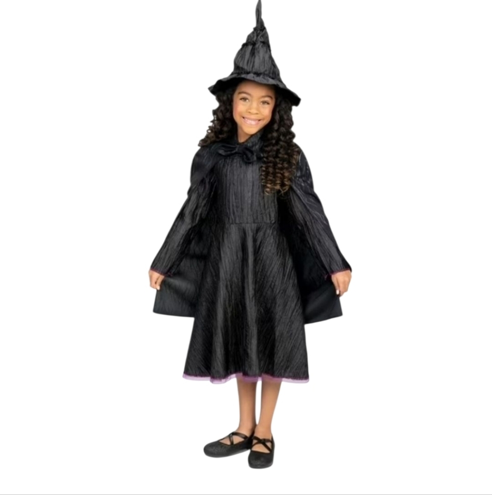 Wicked Elphaba Witch Costume for Kids - Black and Purple 4-6